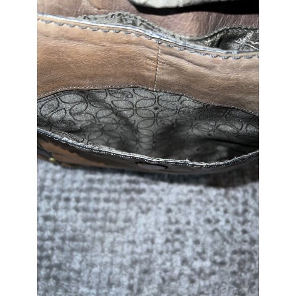 FOSSIL Brown Distressed Leather Large Crossbody Folding Handbag - Picture 16 of 16